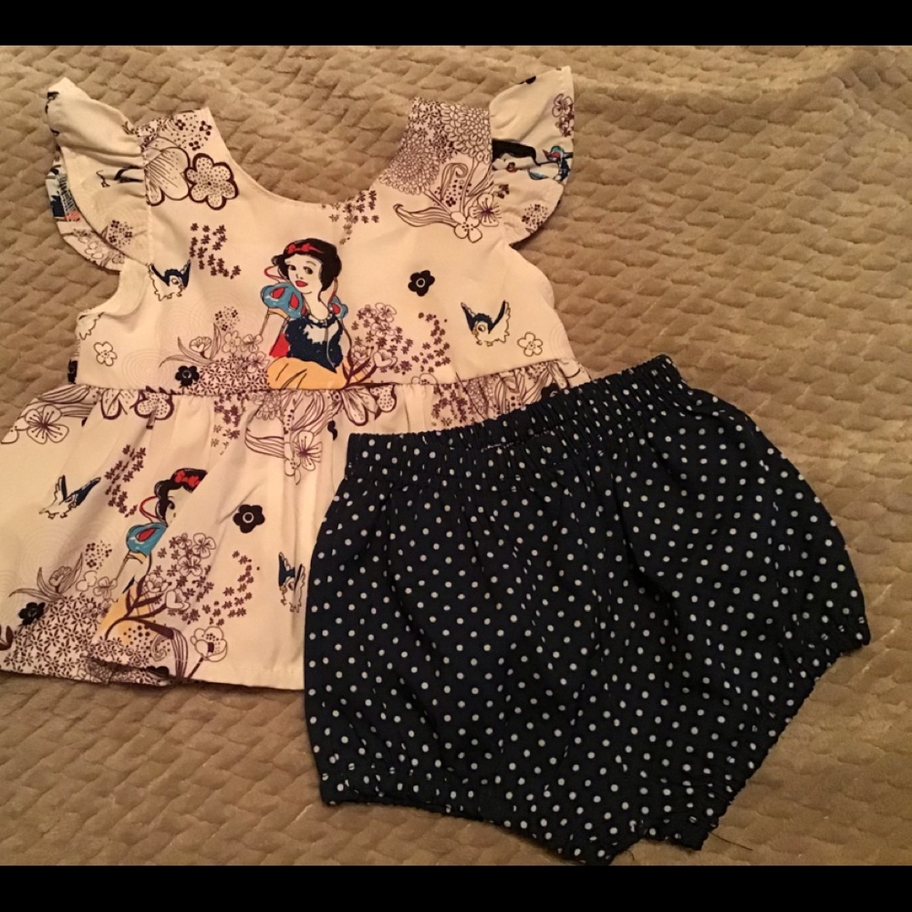 Baby girl 3-6m Snow White set ruffle sleeve new - Picture 1 of 5